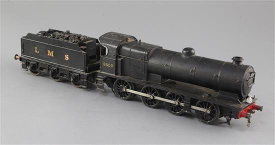 A scratch built 0-8-0 tender locomotive 7F LMS Bassett-Lowke motor, number 9500, overall 41cm